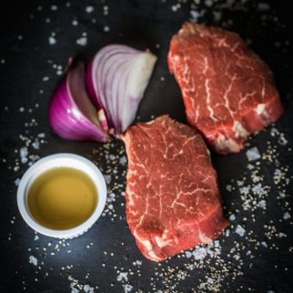 Filet steaks on a pan